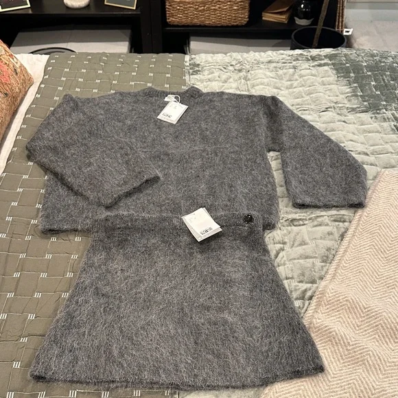 Gray Mohair Blend Sweater Set - Picture 1 of 5